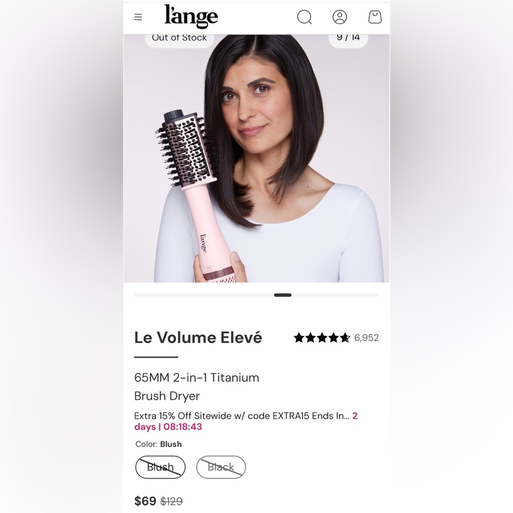 L’ange Pink 2-in-1 Hair Volumizer Brush